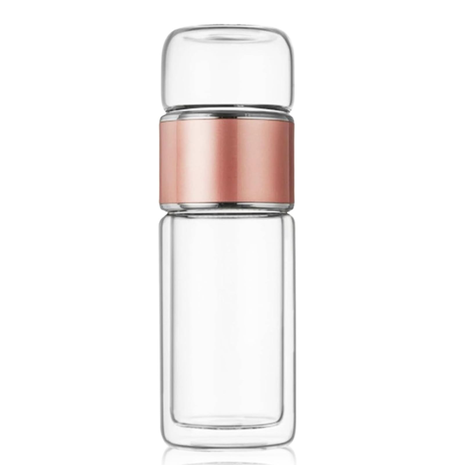 Tea Infuser Bottle, 420ml/14oz Double Layer Stainless Steel Leakage Proof Glass Water Bottle Travel Water Separation Tea Bottle 