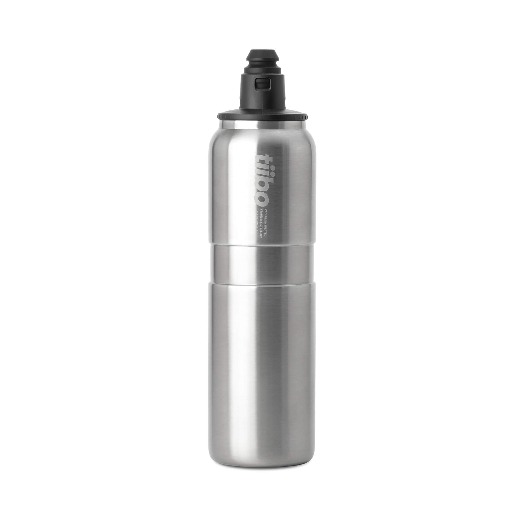 tiibo Vacuum Insulated Stainless Steel Bike Water Bottle, Double Wall, NoSqueeze, Fast Flow Sport Nozzle, Designed for Cycling,