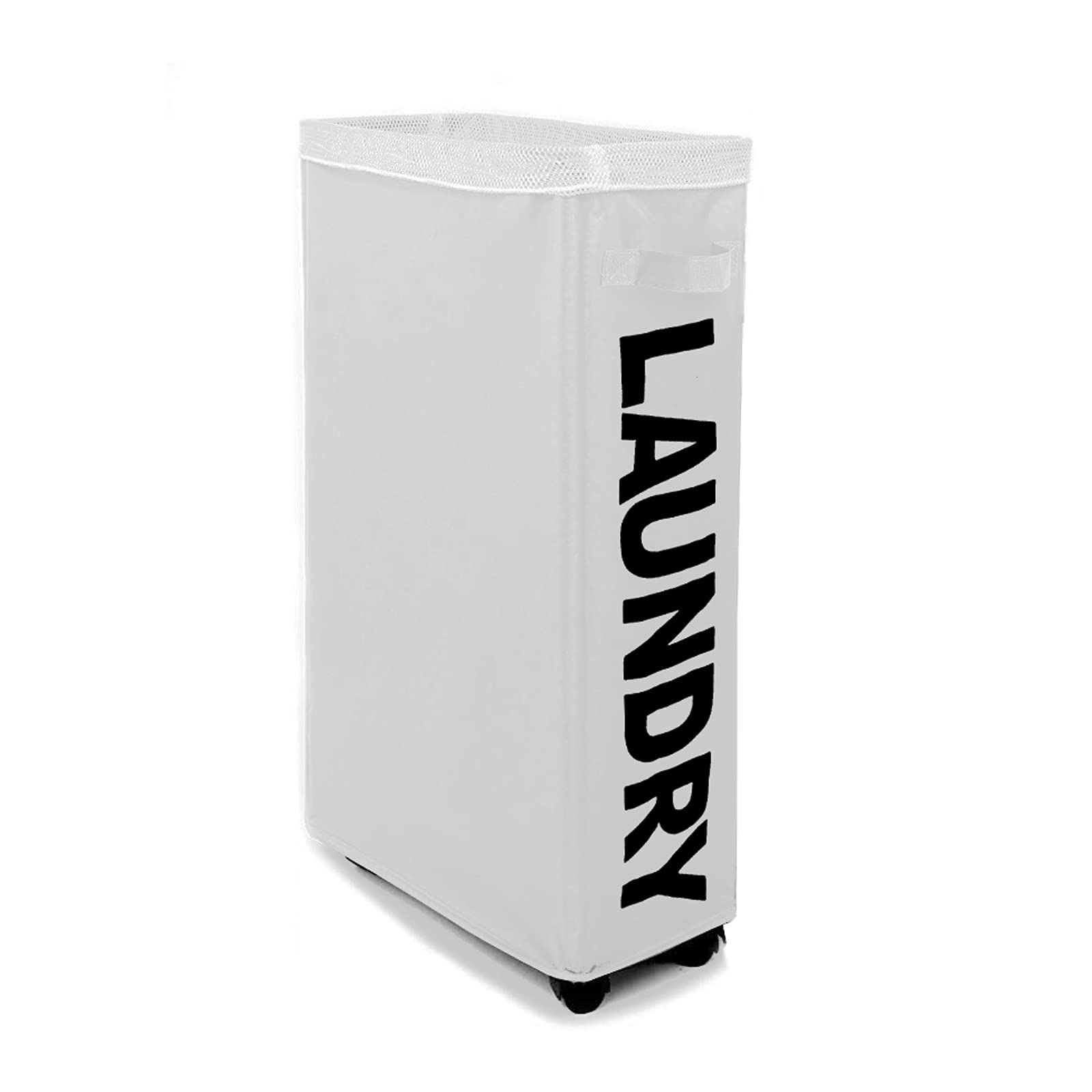Ihomagic 62L Laundry Baskets Wheels, Tall Thin Laundry Hamper With Removable Mesh Laundry Bags - Foldable Dirty Clothes Bag Hand