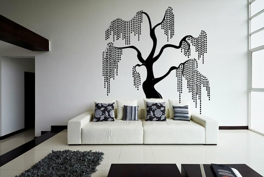 GADGETS WRAP Wall Decal Vinyl Sticker Unique & Beautiful Willow Tree for Office Home Wall Decoration