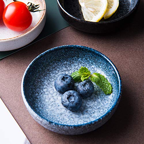 3.5 Inch Japanese Style Classic Porcelain Side Dish Bowl Seasoning Dishes Soy Dipping Sauce Dishes-Set Of 6-Blue