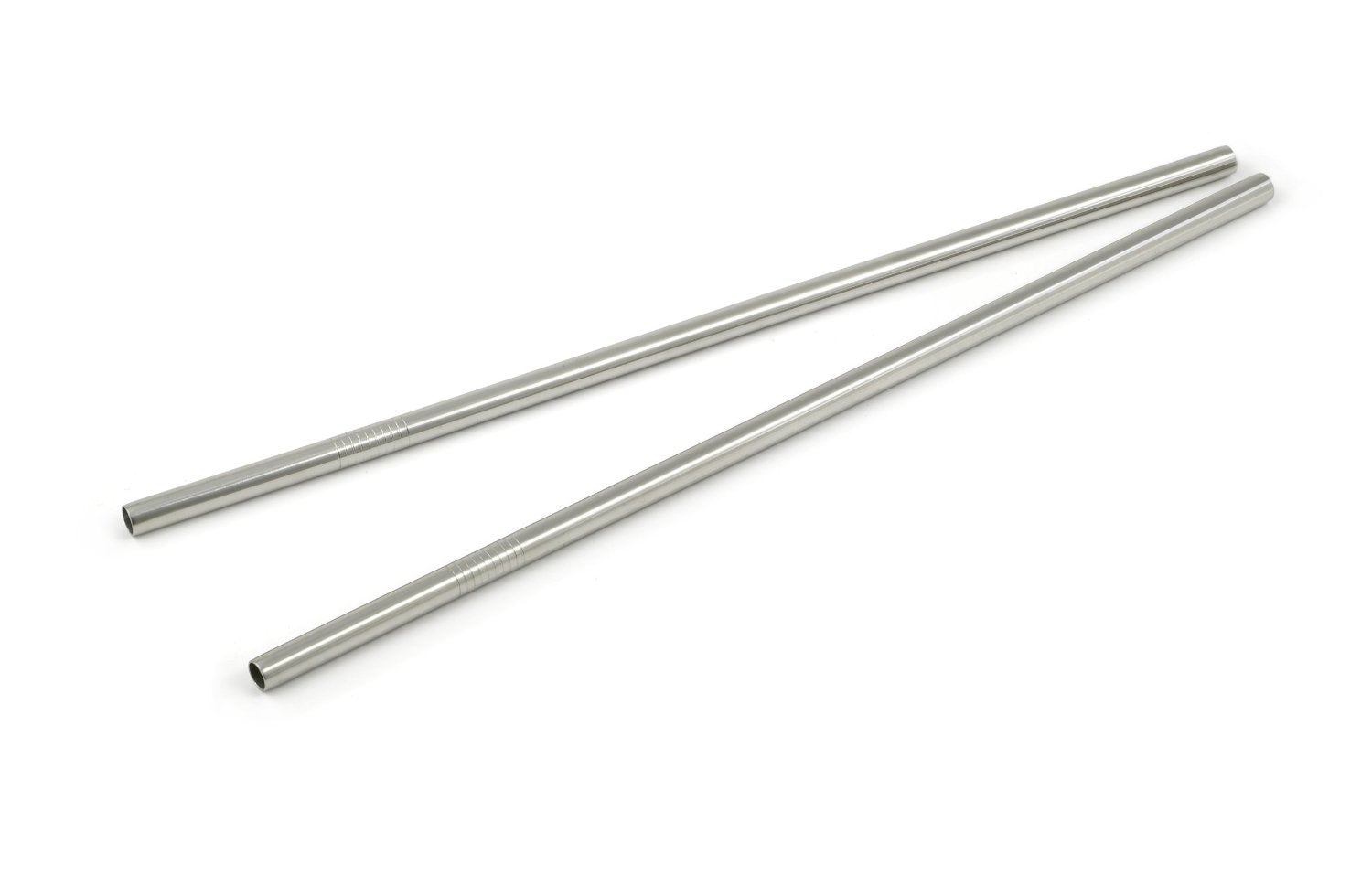 Stainlesslux 77512 2-Piece Extra-Long Stainless Steel Milkshake Straws/Smoothie Straw Set, 12 Inches Long X 0.3 Inches Diameter,