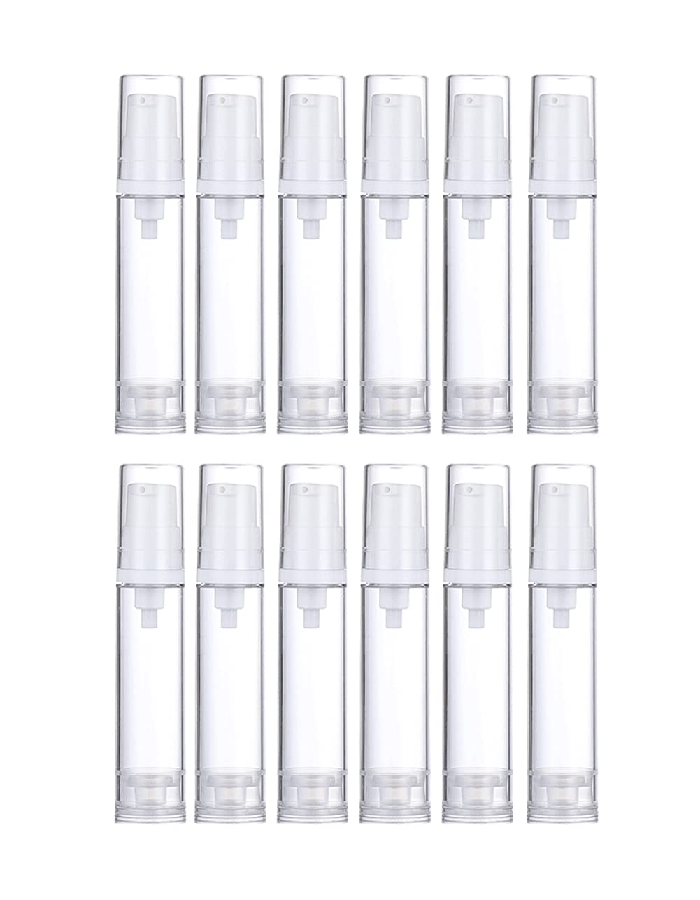 Wresty 12 Pcs Vacuum Lotion Bottles Plastic Empty Airless Pump Bottles Travel Diy Cosmetic Cream Pump Bottles Makeup Foundation