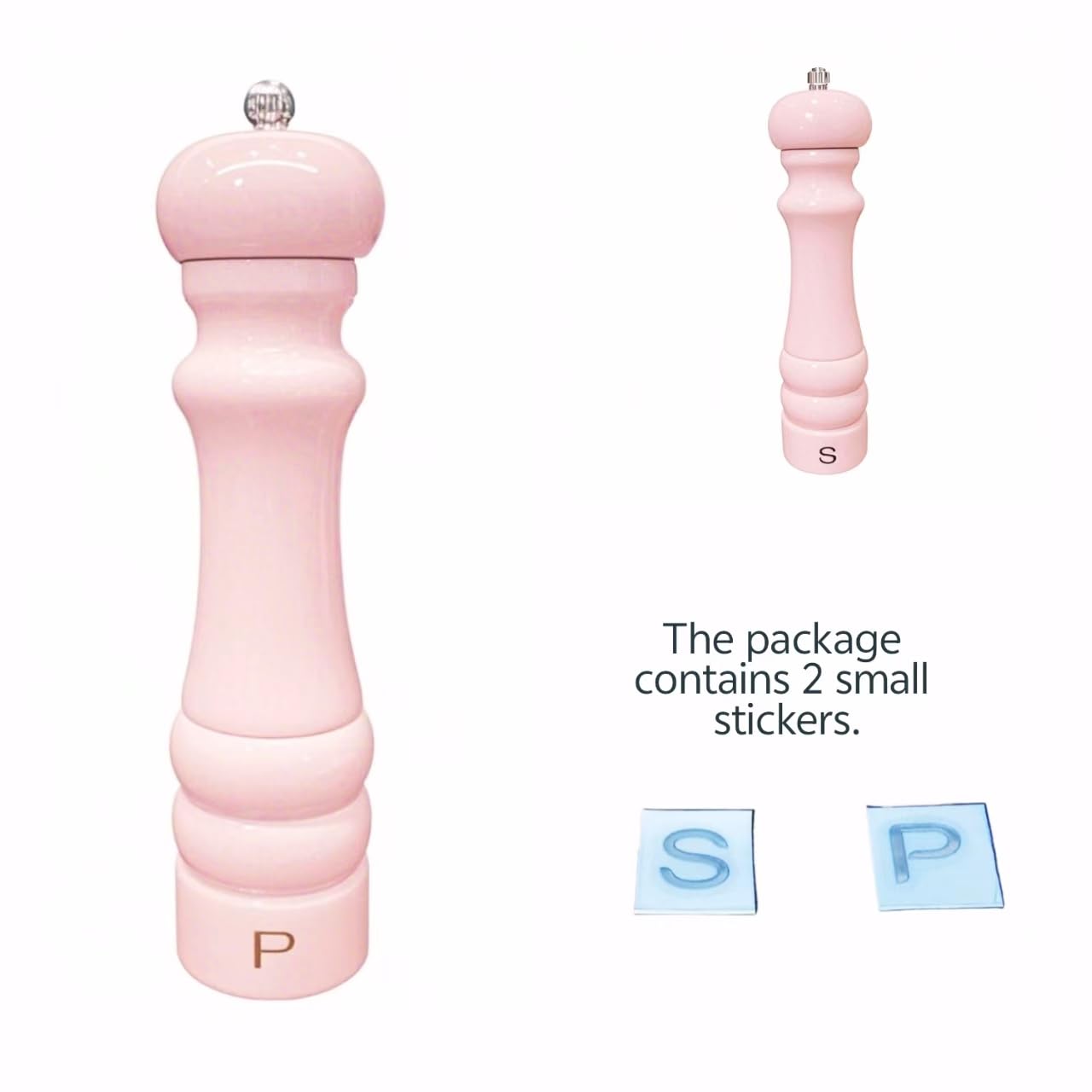 8-Inch Wooden Pepper And Salt Grinder - Oak Wood Manual Mill With Ceramic Core, Adjustable Coarseness, Refillable Design For Sea