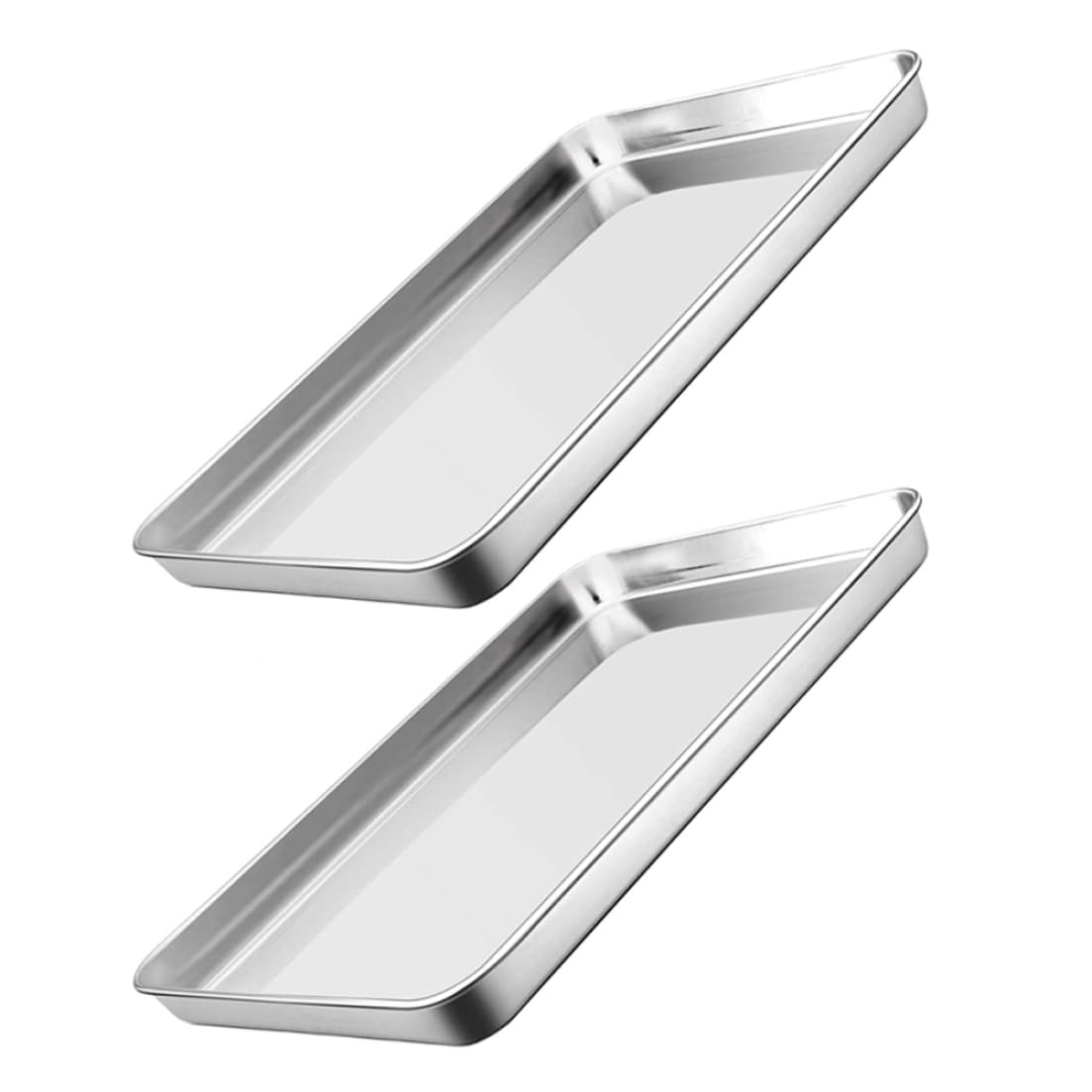 Yeory Oven Tray Baking Tray Stainless Steel Oven Tray No Stick Cookie Pan Baking Sheet Pans for Cooking Tools 2PCS