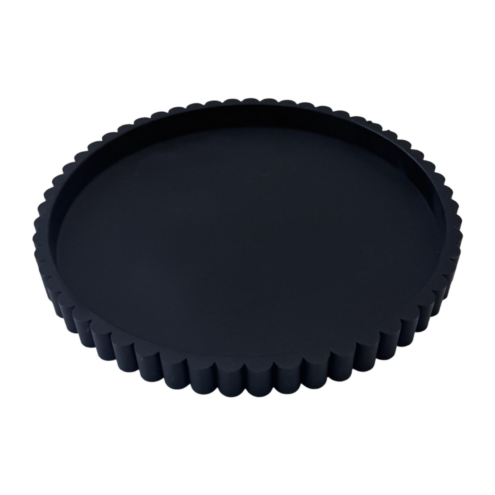 Heavenglow Round Decorative Serving Tray Planter Vanity Display Perfume Jewelry Holder Black | Dinnerware & Serving Dishes | Kit