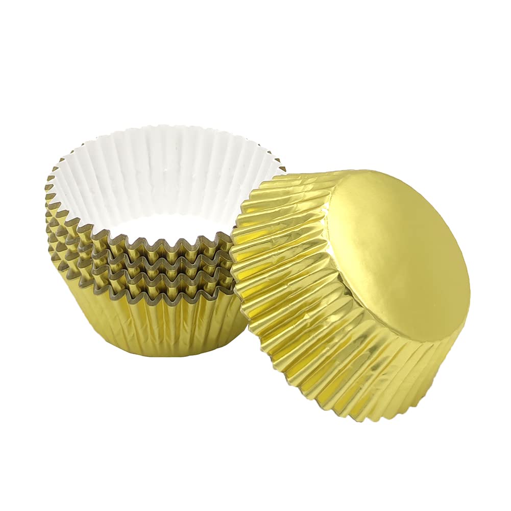 Mombake Standard Gold Foil Cupcake Liners Muffin Baking Cups For Party And More, 100-Count