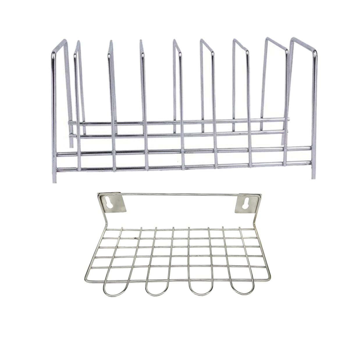 Oc9 Stainless Steel Plate Stand/Dish Rack & Ladle Stand For Kitchen