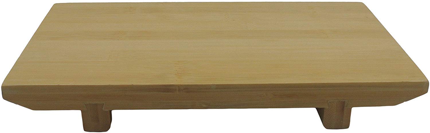 Japanbargain 1956, Sushi Serving Plate Japanese Bamboo Board Sushi Geta Serving Platter (1, 8.25X4.75)