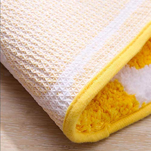 Rainbow/Lemon Rug Carpet Water Absorption Non-Slip Bedroom Bathroom Door Mat (Lemon S)