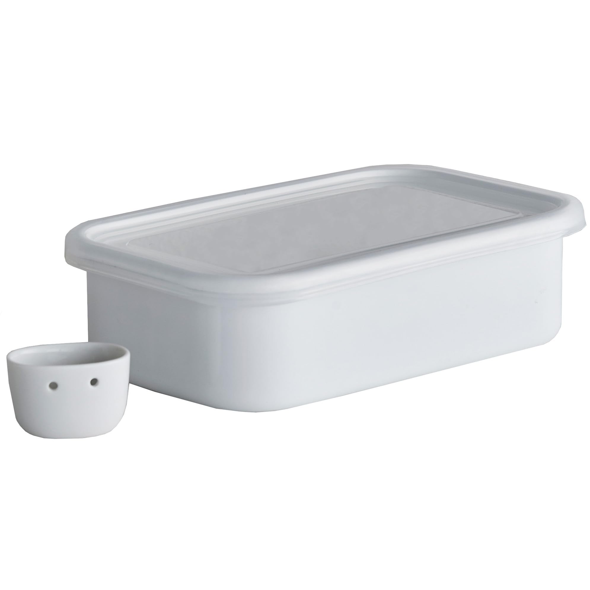 Nodahoro Bran Pickles, Komachi, Refrigerator, Storage Container, Lid, Drain and Drain Included, White, Made in Japan