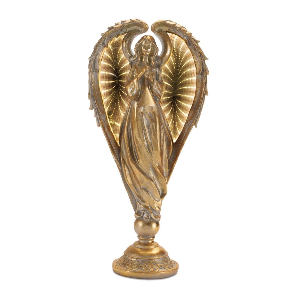 Angel w/Ekkolight Wings 16.5H Resin/Acrylic USB Cord Included