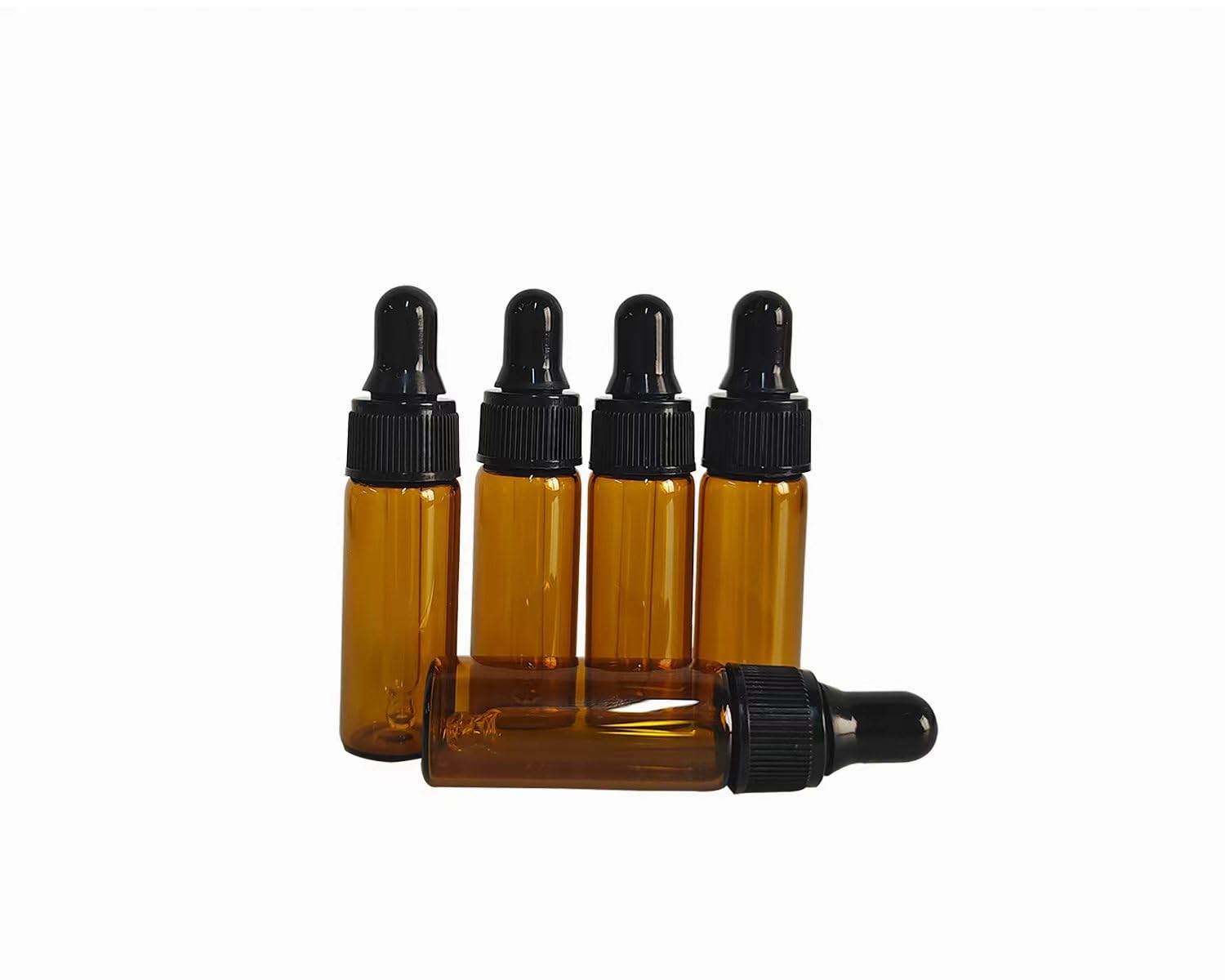 Ageniz 50 Pcs 5Ml Amber Mini Dropper Bottles Essential Oils Sample Dropper Bottles For Traveling Essential Oils Perfume Cosmetic
