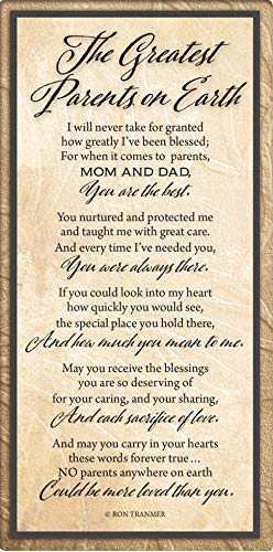 Greatest Parents Wood Wall Frame Art Plaque | 8.5 inches x 12.5 inches | Wall Hanger and Easel Back | The Greatest Parents on Ea