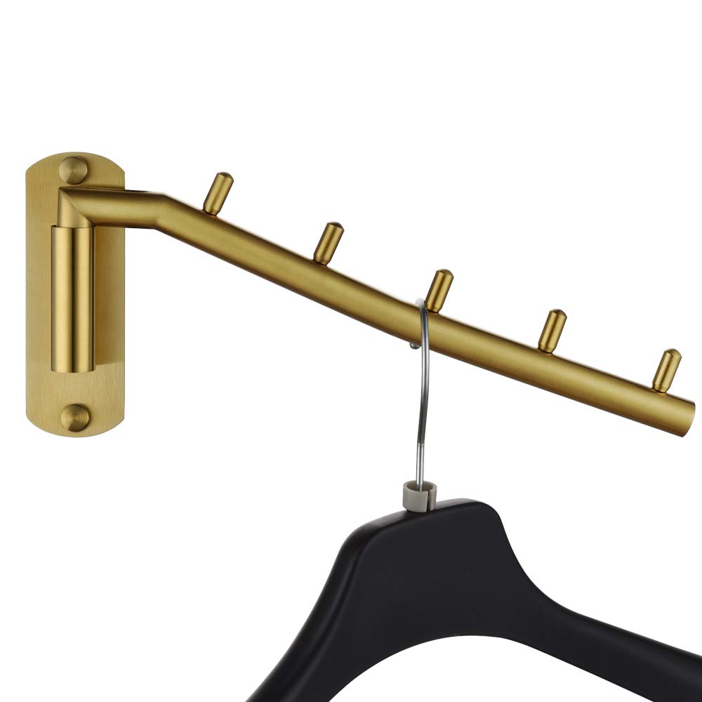Jqk Folding Clothes Hanger Rack, Stainless Steel Swing Arm Hook Holder, Clothing Hanging System Drying Closet Storage Organizer