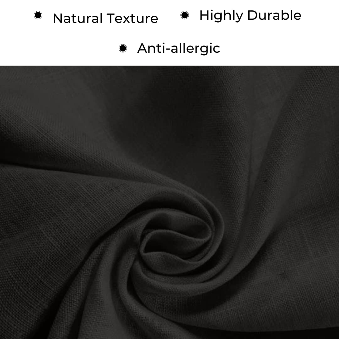 D'Moksha Black Table Runner 120 Inches Long, Linen Table Runner, Halloween Table Runner, Long Table Runner For Fall, Thanksgivin