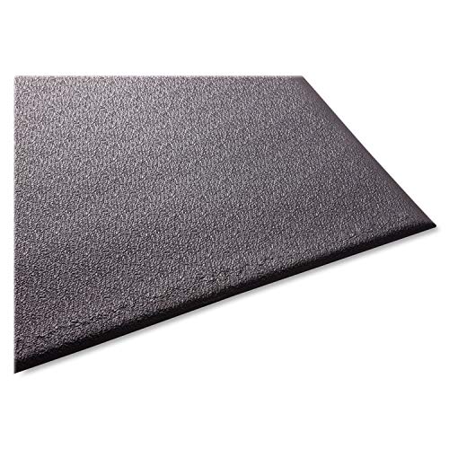 Genuine Joe 70372 Anti-Fatigue Floor Mat, Thick Vinyl, 3-Ft X5-Ft , Black