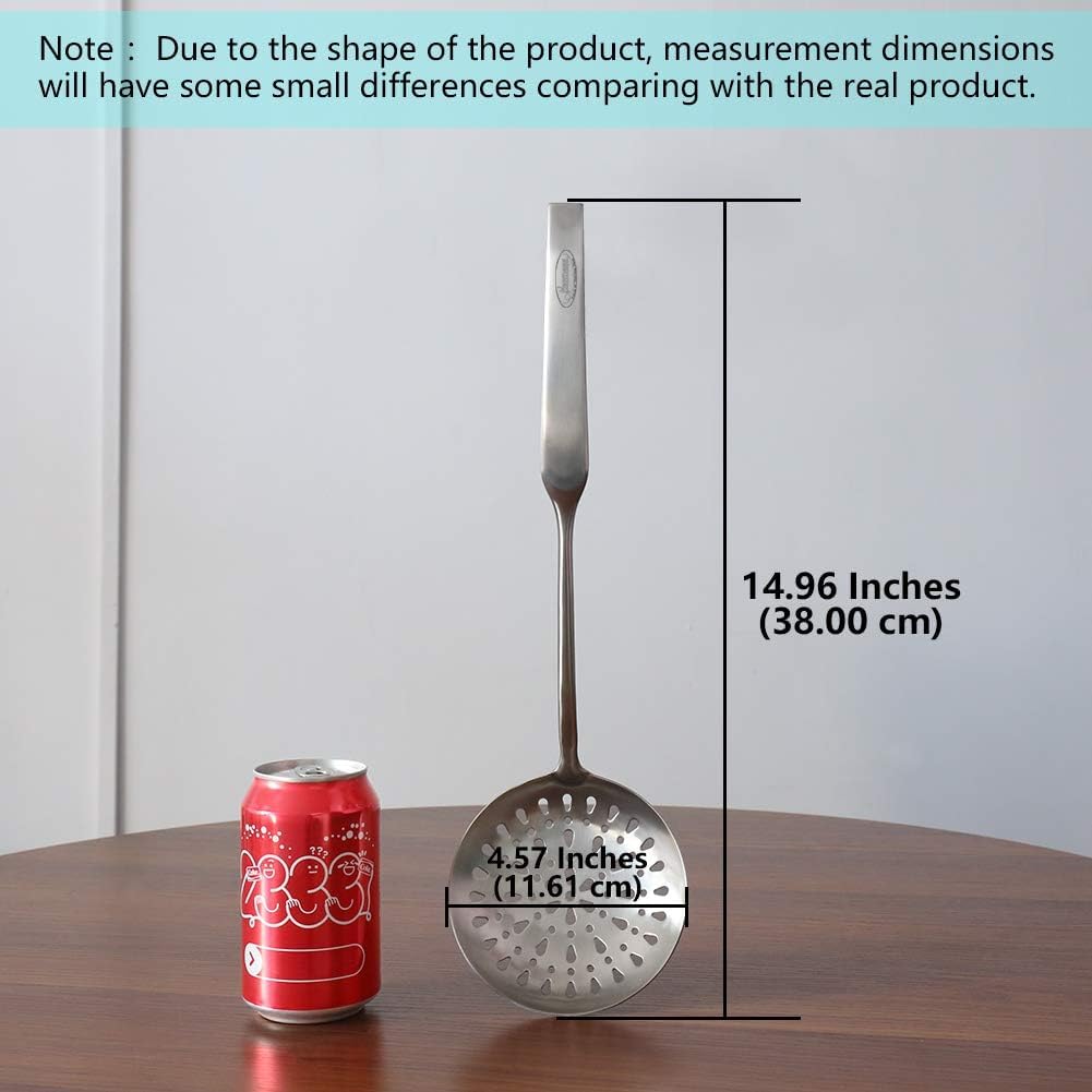 Skimmer Slotted Spoon, [Rustproof, Integral Forming, Durable] Newness 304 Stainless Steel Slotted Spoon With Vacuum Ergonomic Ha