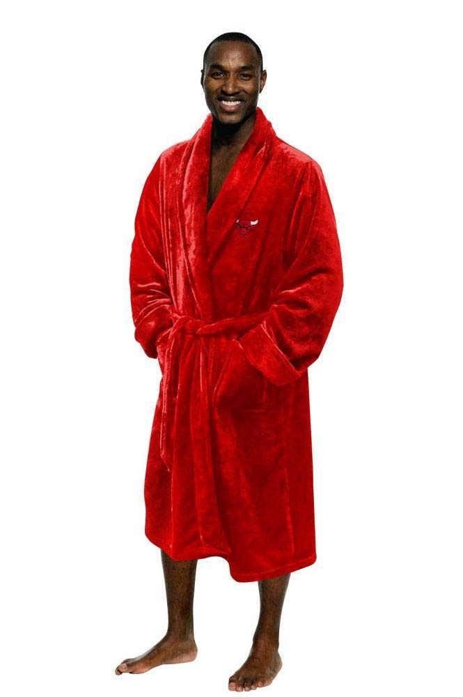 Bulls OFFIcIAL NBA Mens LXL Silk Touch Bath Robe 26 x 47(D0102H94DYU)