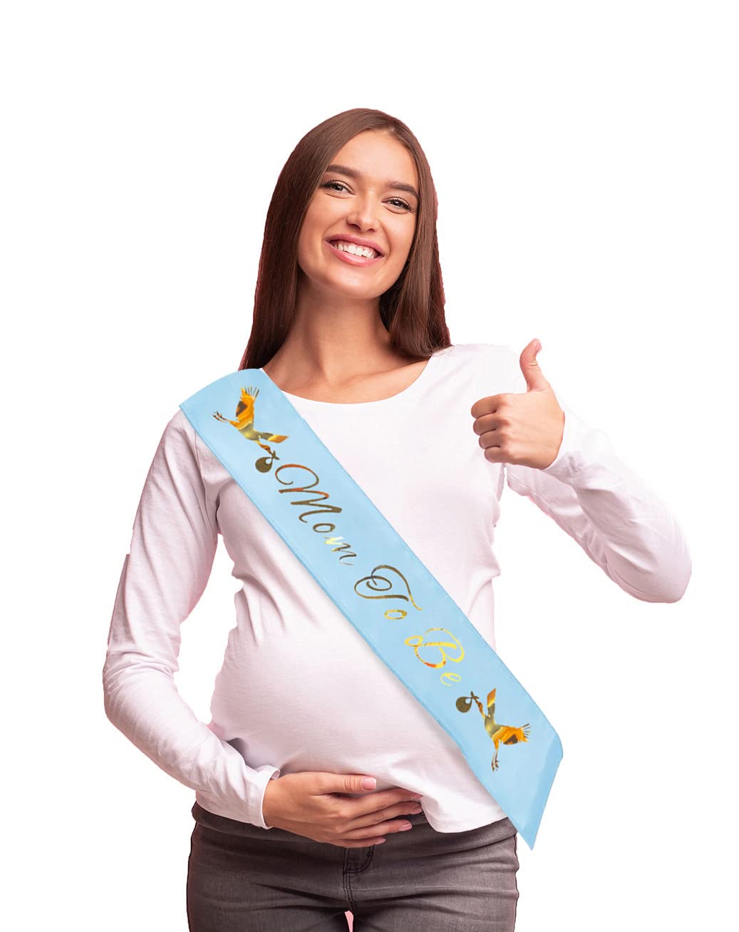 Dad To Be & Mom To Be Sash For Baby Shower- Blue W/Gold Lettering Baby Gender Reveal Ideas Boy Ideas Dad Diaper Party Favor New