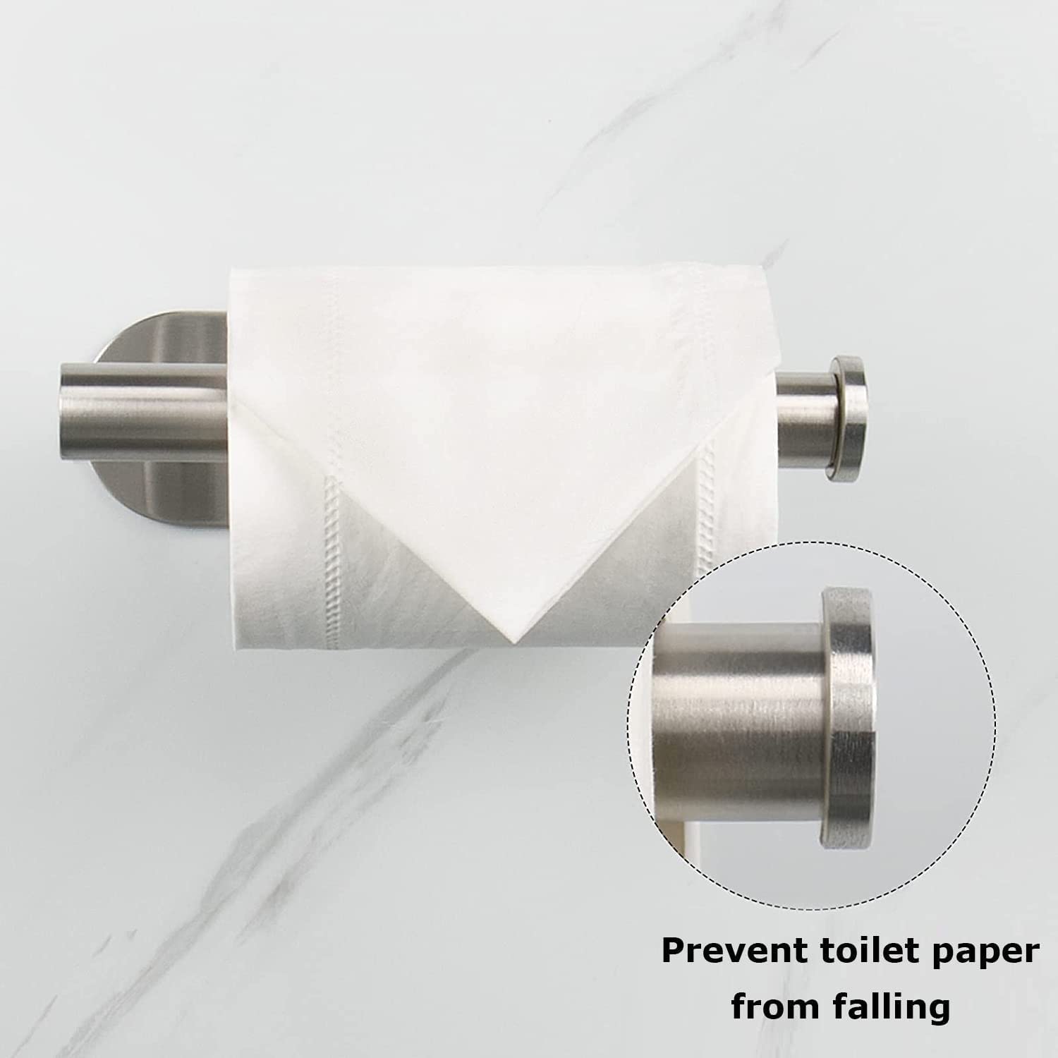 Non Perforated Toilet Paper Holder For Bathrooms And Bathrooms, Adhesive For Bathrooms And Bathrooms, Stainless Steel
