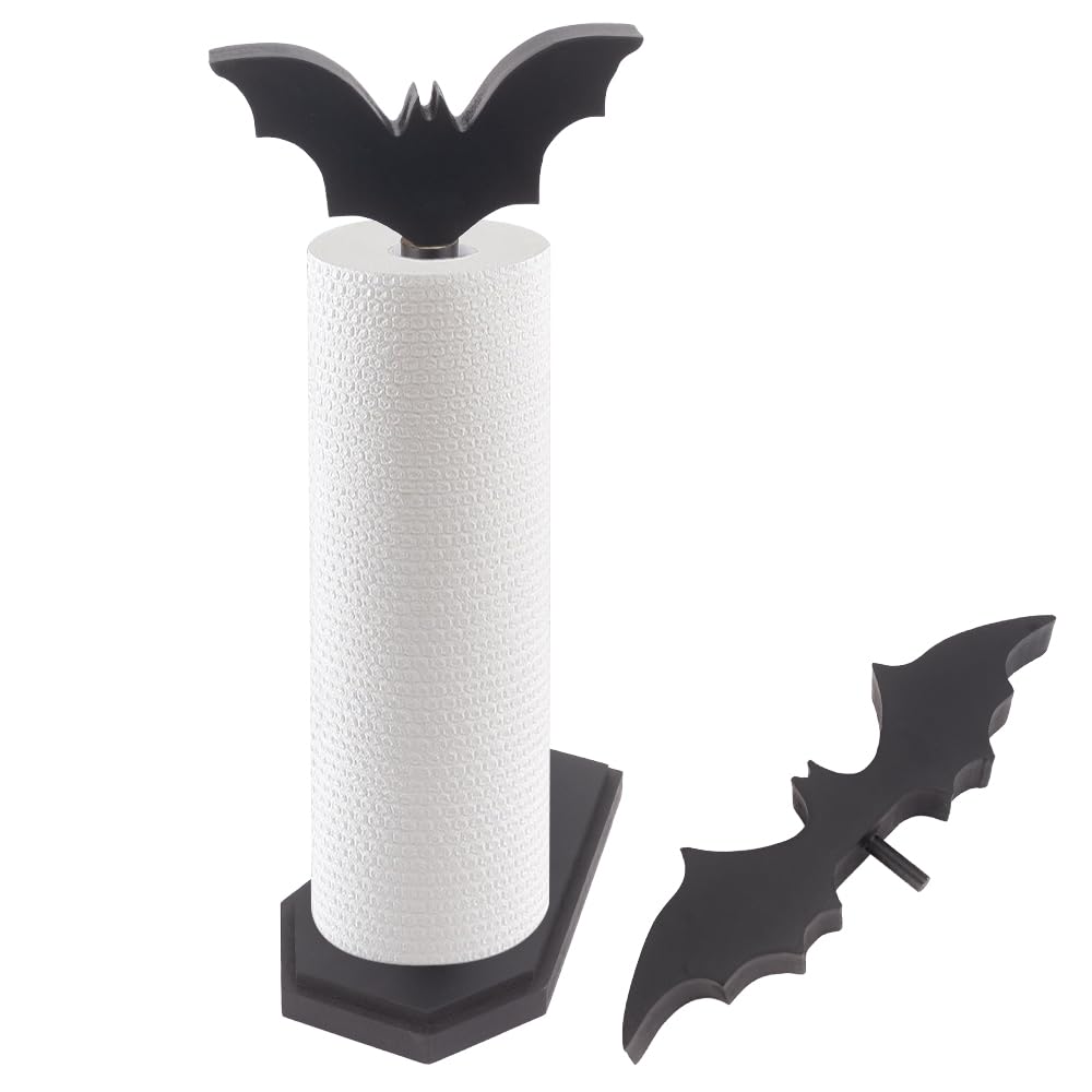 Bat Paper Towel Holder, Paper Towel Roll Holder For Kitchen Bathroom, Halloween Kitchen Decor, Goth Kitchen Decor With Coffin Ba