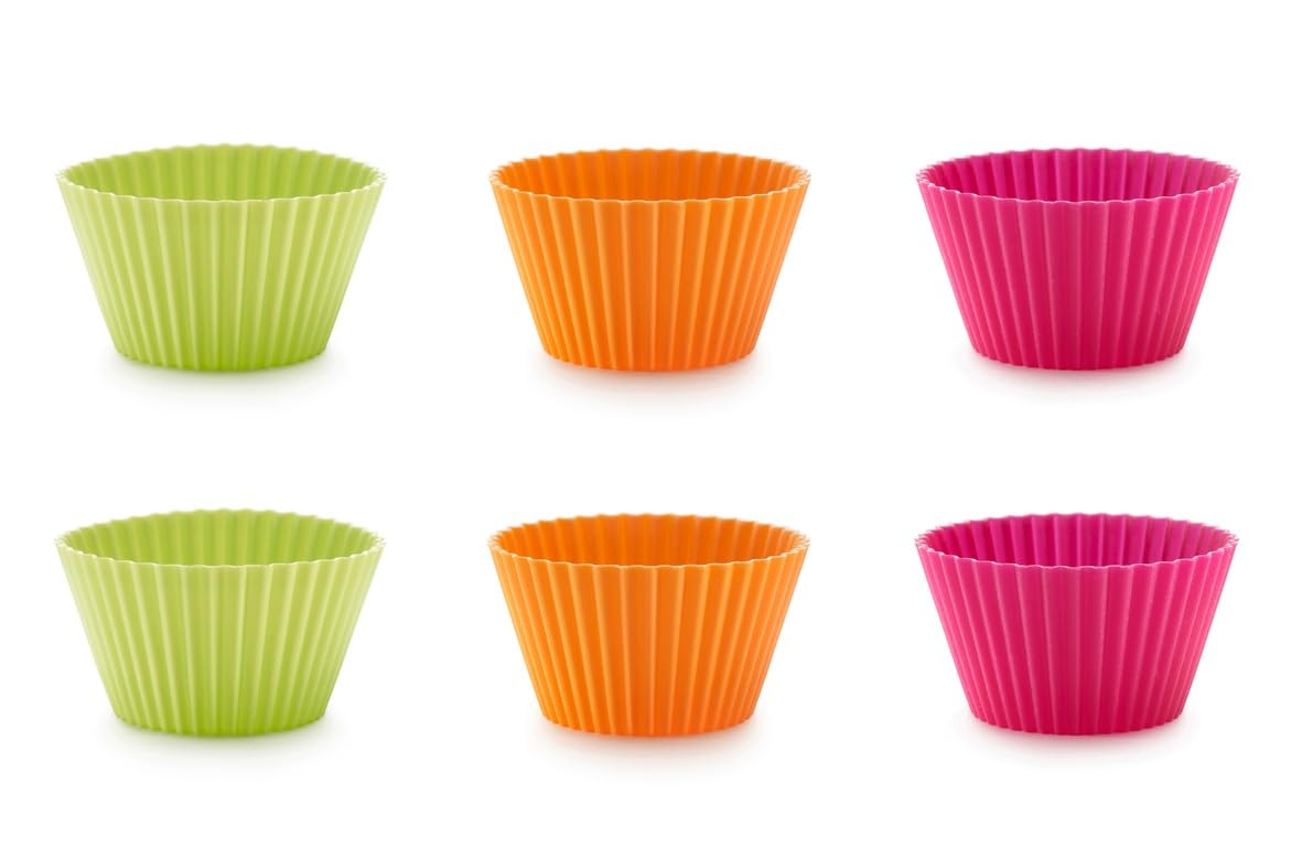 Lekue Big Muffin Cups, Multicolor, Set of 6