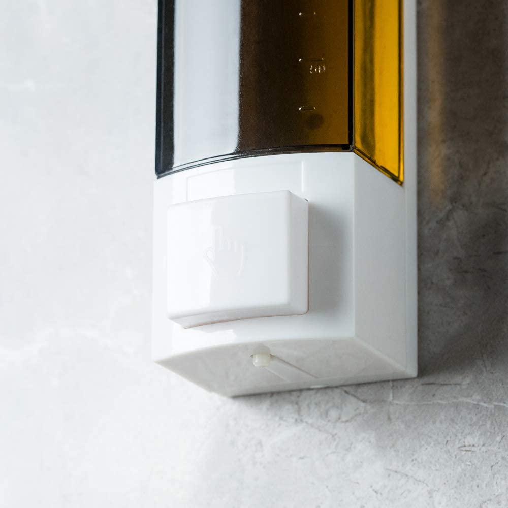 Soap Dispensers 250ml ABS Plastic Drill Free with Adhesive or Wall Mount with Screws Liquid Hand Soap Dispenser for Bathroom or Kitchen Gray