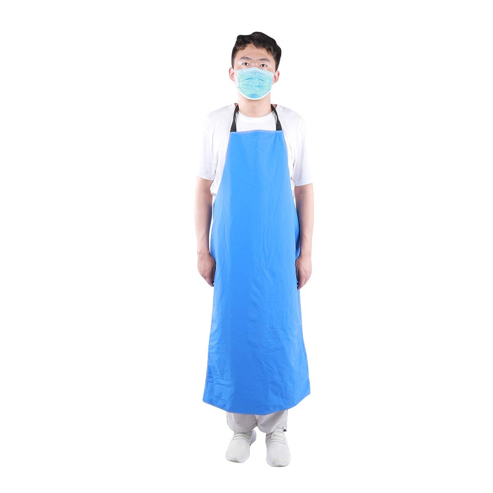 Cryoapron, 120 X 65Cm Labor Liquid Nitrogen Protective Cryogenic Apron, Waterproof Blue Cold Storage For Lowtemperature Gas