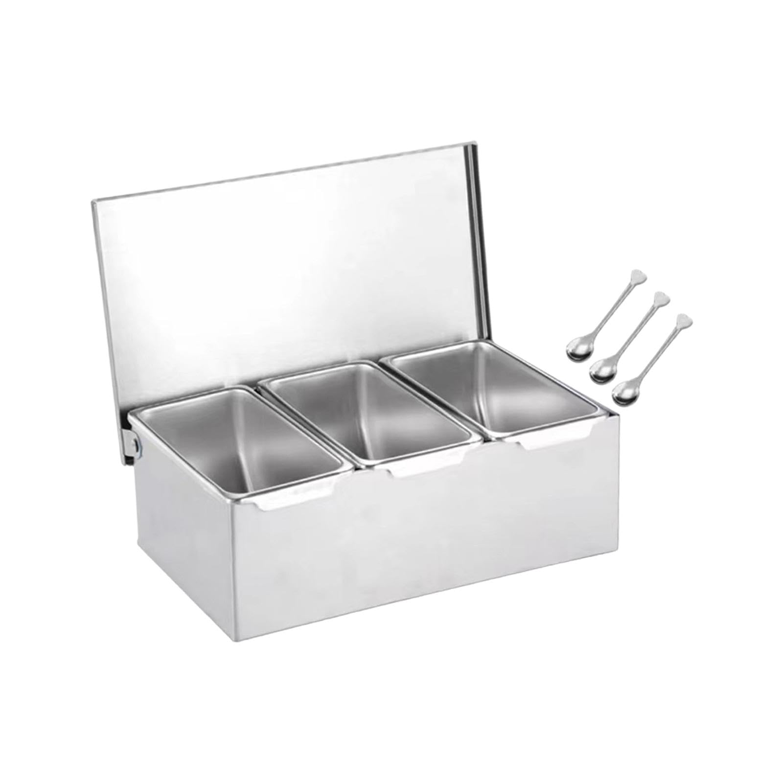 Calandis Seasoning Organizer Box Detachable Spice Pots With Lid Condiment Jar For Bar 3 Grids | Spice Jars & Racks | Kitchen Sto