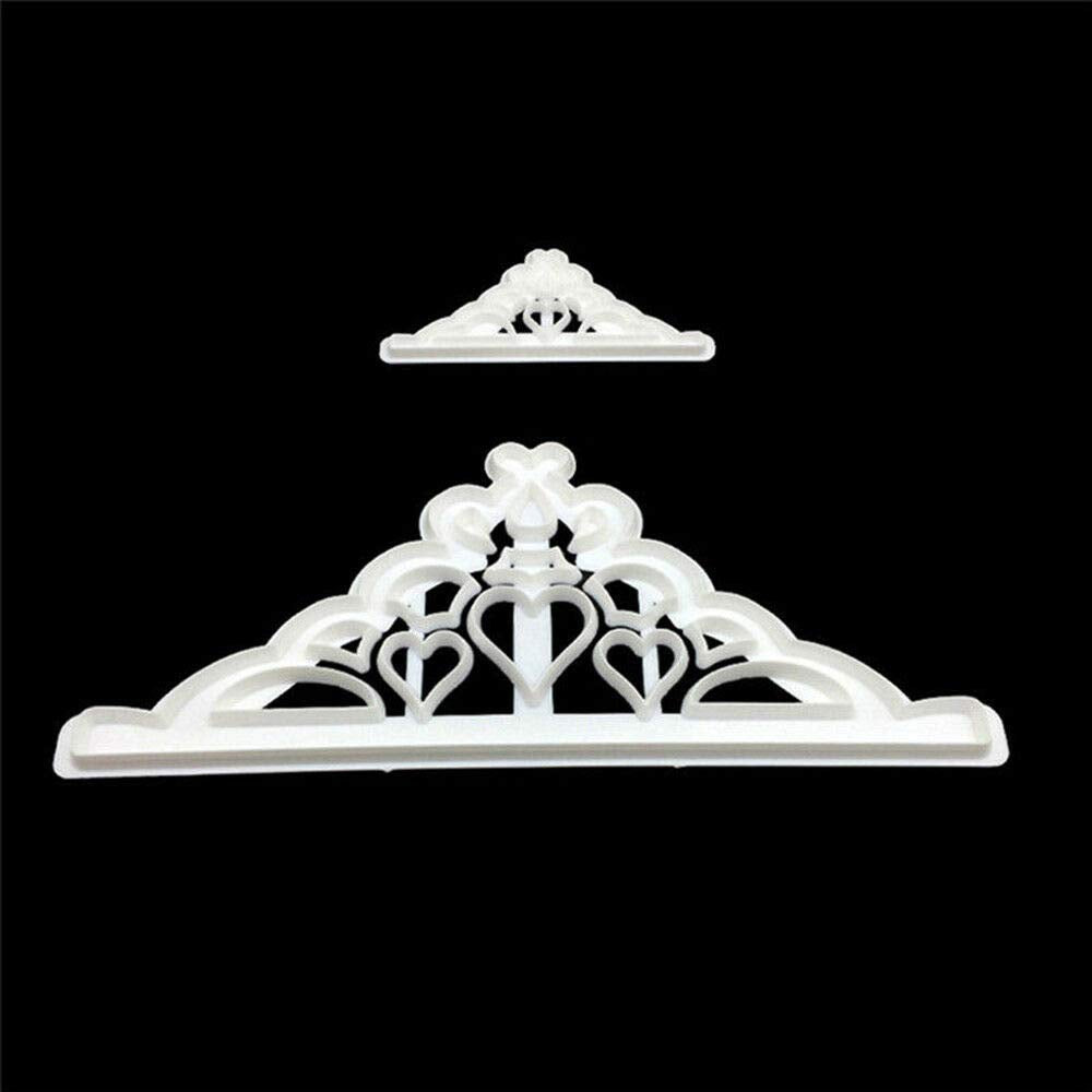 Wixine 2Pcs Crown Chocolate Mold Silicone Mold Fondant Pastry Baking Decor Tools