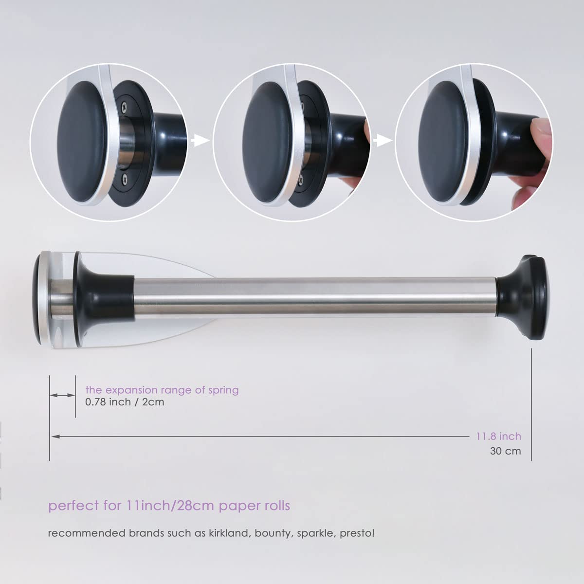 Simpletome One Hand Simply Tear Paper Towel Holder Under Cabinet Wall Mount Adhesive Or Drilling Stainless Steel Aluminum Alloy