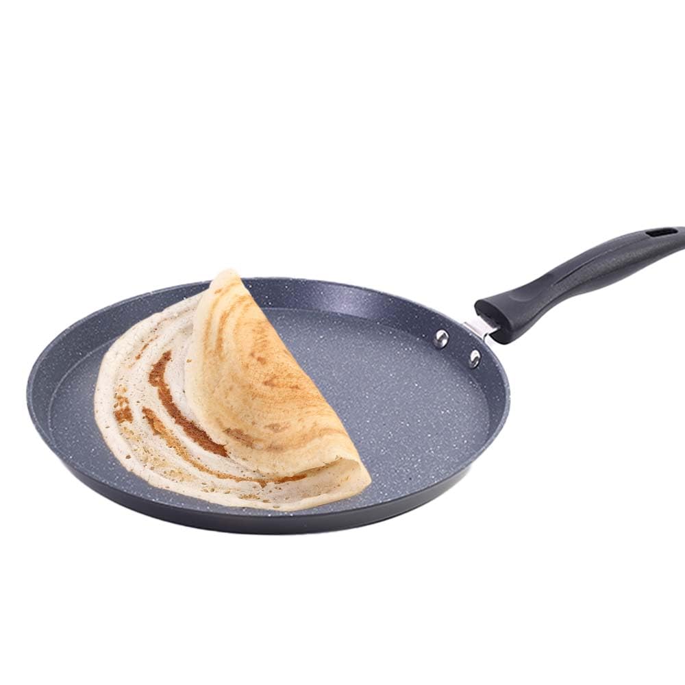 Wonderchef Duralite DieCast 28 Cm Dosa Tawa | 5 Layer Healthy Duramax NonStick Coating | Soft Touch Handle | Pure Grade Alumin