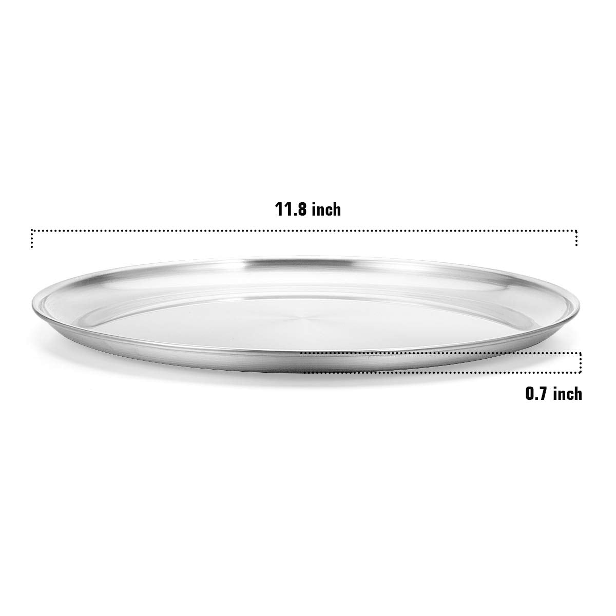 Deedro Pizza Baking Pan Pizza Tray 12 Inch Stainless Steel Pizza Pan Round Pizza Baking Sheet Oven Tray Pizza Crisper Pan, Healt
