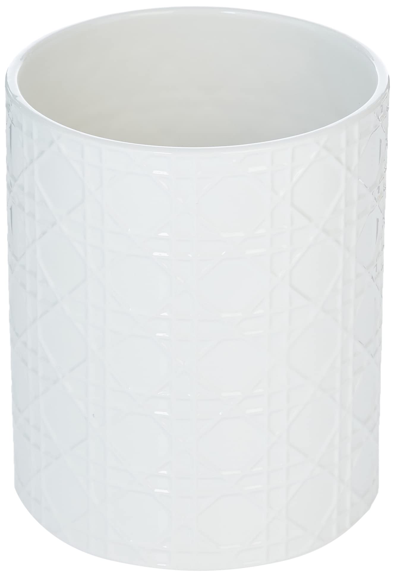 Kassatex Arn-Wb Rattan Wastebin, White
