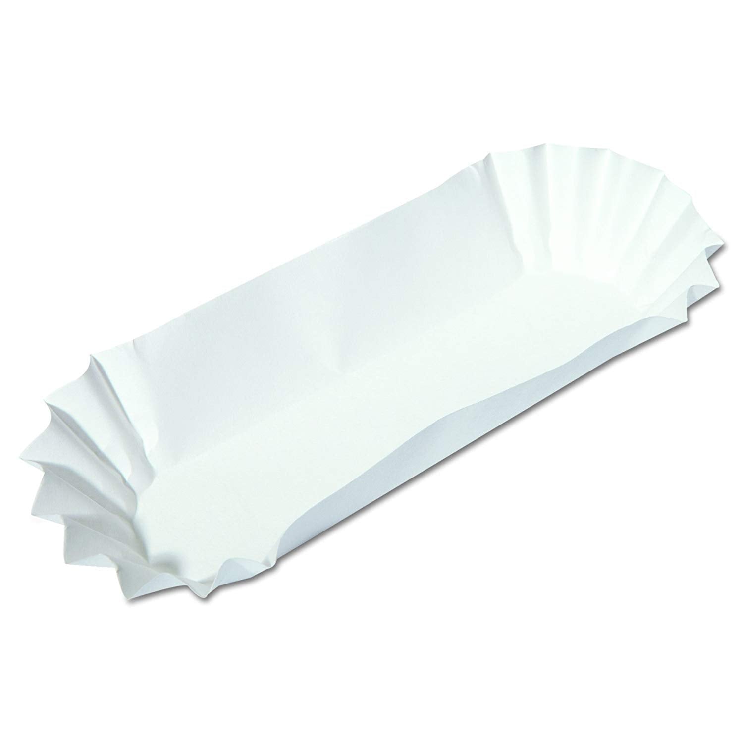 500 Paper Hot Dog Trays | White Hot Dog Wrappers | 8 Inch Hotdog Tray Holders Plates | Disposable Fluted Hotdog Boats | Hotdog C