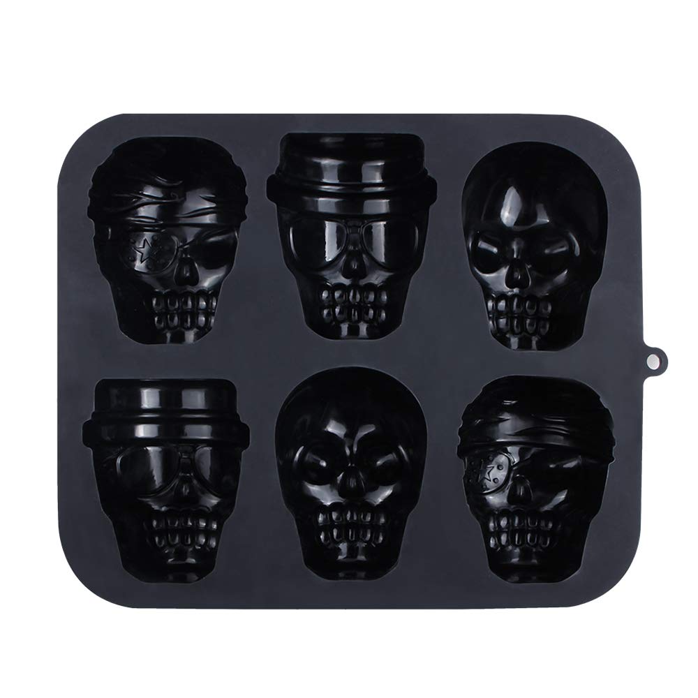 Webake Skull Cake Pan Silicone Gelatin Cakelet Mold Skull Pizza Tin Baking Pan