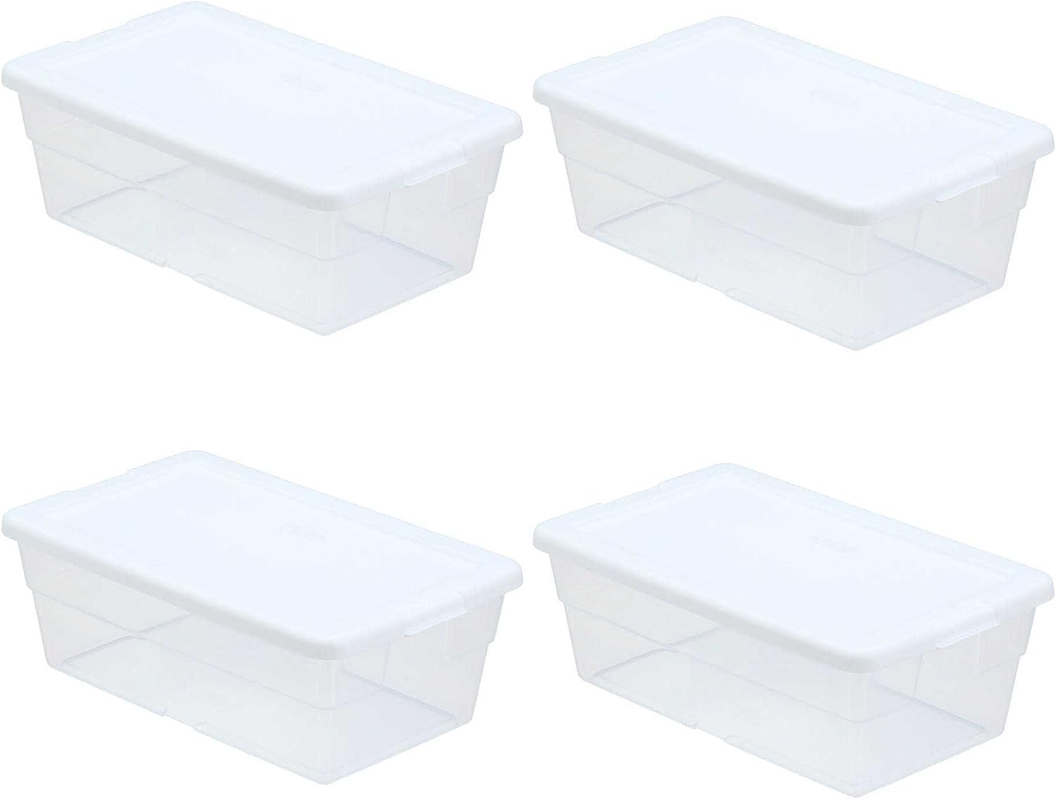 Sterilite Storage Box 13.5'' X 8.3'' X 4.8'', 6 Qt. Clear - Pack Of 4