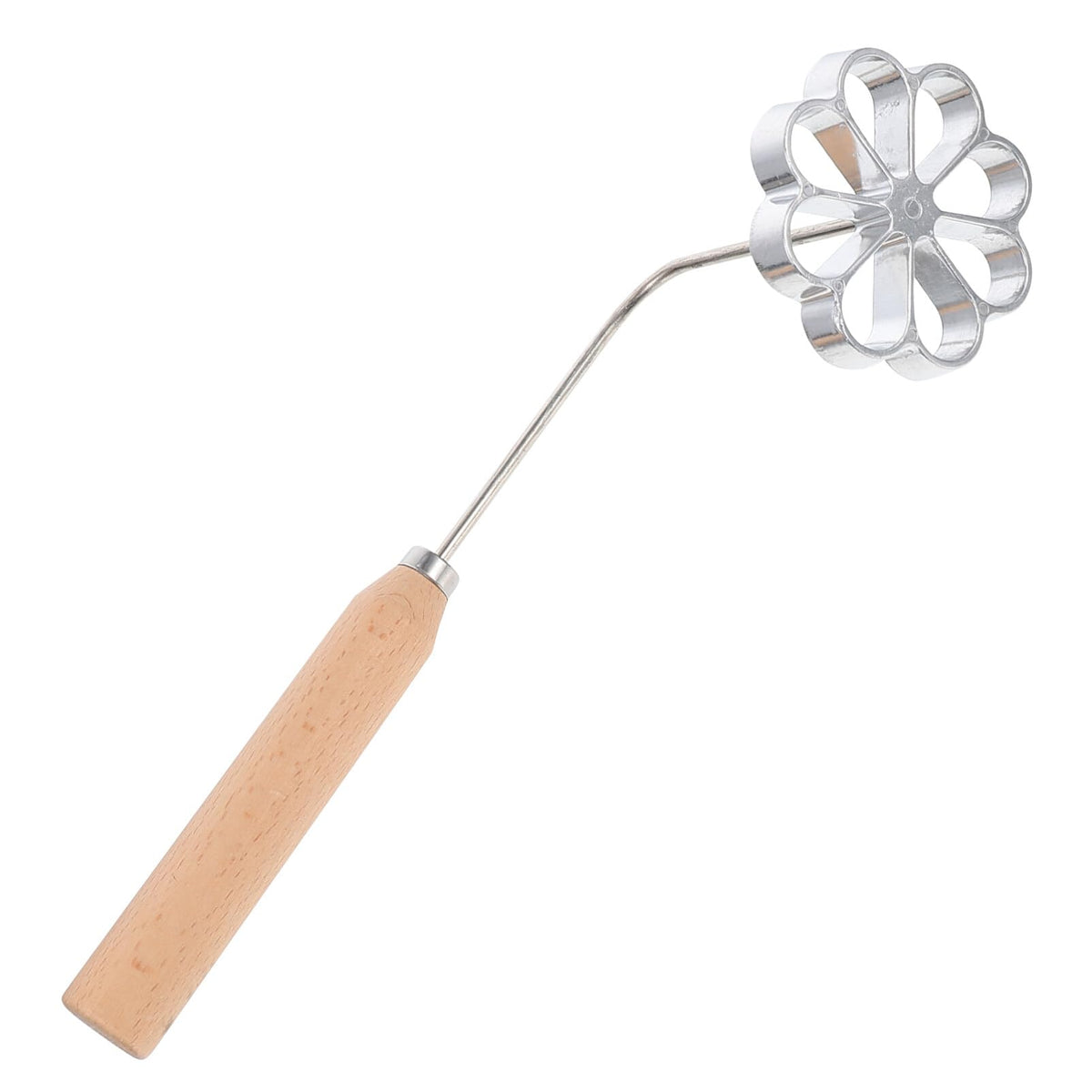 Hemoton Rosette Timbale Aluminum Waffle Molds With Wooden Handle Homemade Swedish For Rosette Bunuelos Cookie Flower