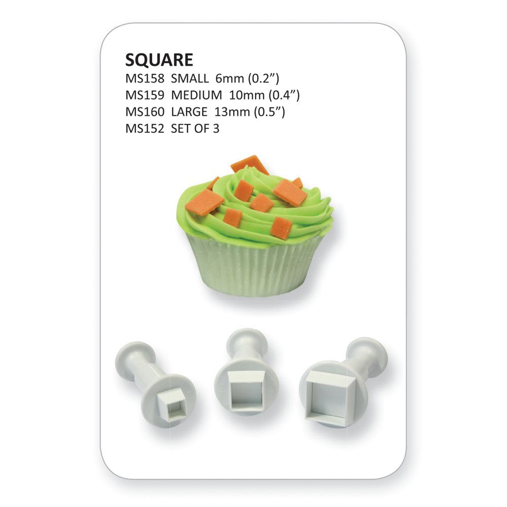 Pme Plunger Cutters, Square, 3-Pack