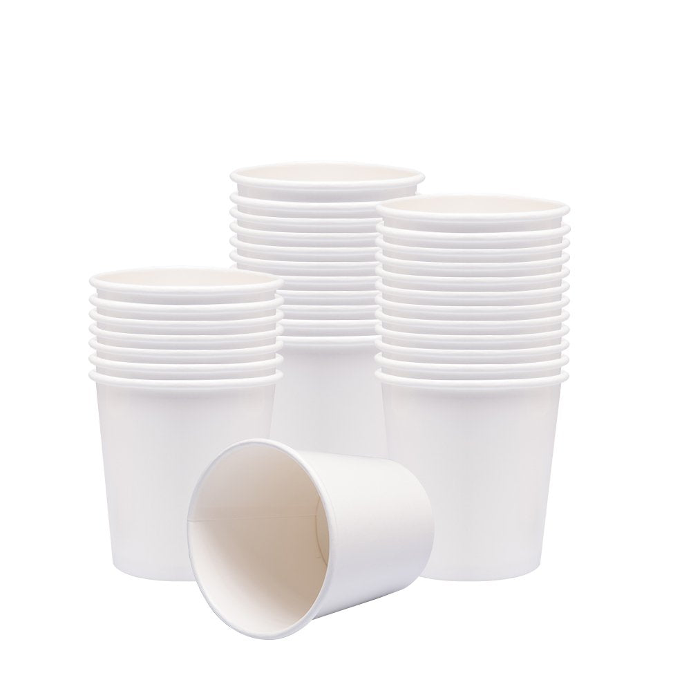 Belinlen Paper Ice Cream Cups With Paper Lids, Paper Hot/Cold Soup Cups With Lids (White) (25, 16 Oz)