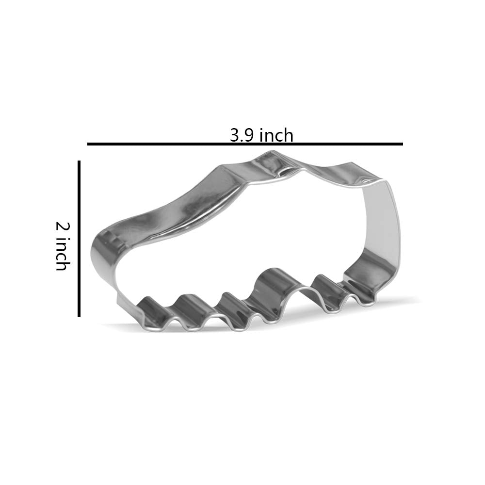 3.9 Inch Football Shoe Cookie Cutter - Stainless Steel