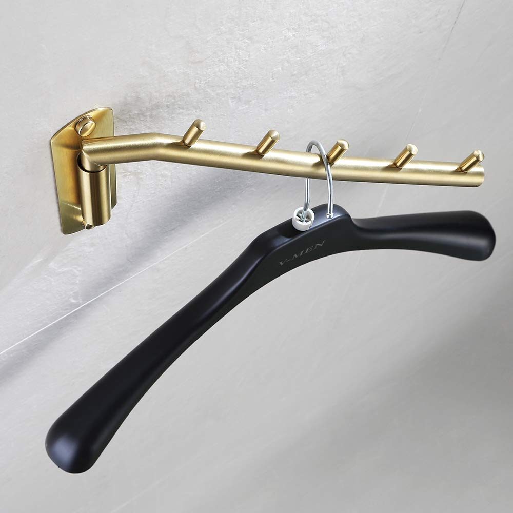 Jqk Folding Clothes Hanger Rack, Stainless Steel Swing Arm Hook Holder, Clothing Hanging System Drying Closet Storage Organizer