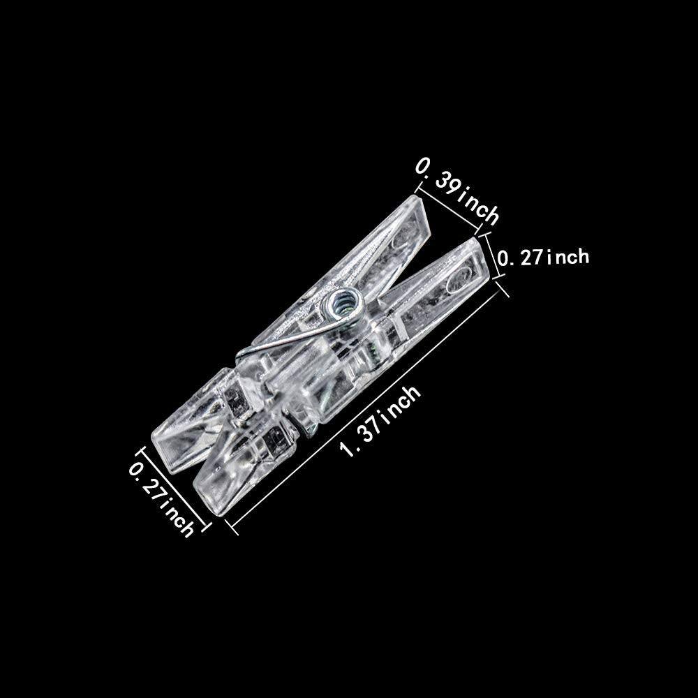 128 Pieces Mini Transparent Plastic Clear Clips  Binder  Photo Clips  Clothespins Clip