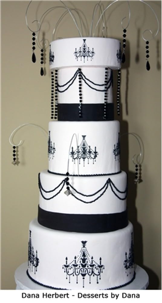Designer Stencils Chandelier Stencil Set Cake And Cookie Stencils, Beige/Semi-Transparent, 2.5'', 3.5'', 5''
