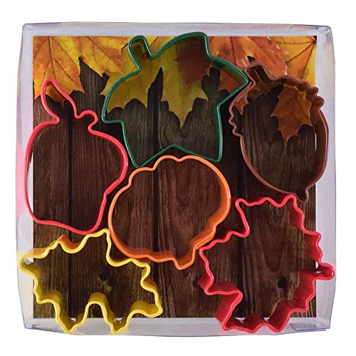 Mini Autumn Leaf Cookie Cutters,Apple, Pumpkin, Acorn, Oak, Ivy Fall Thanksgiving Cookie Cutters Set- Maple Leaf Cookie Cutter