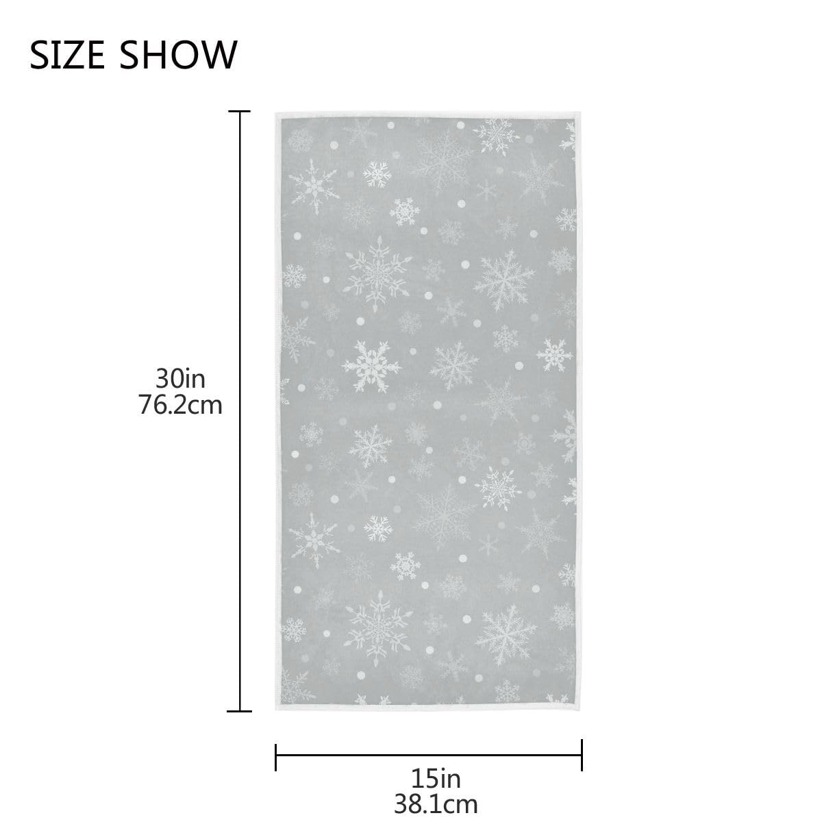 Gray Winter Snowflake Hand Bath Fingertip Towel Grey Christmas Kitchen Towel Xmas Snow White Bathroom Faucet Towel Set Highly Ab