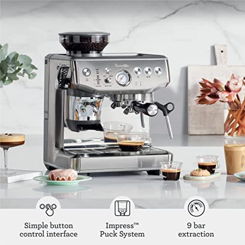 Breville The Barista Express Impress Espresso Machine With Grinder & Milk Frother, Espresso Maker With Assisted Tamping, Cappucc