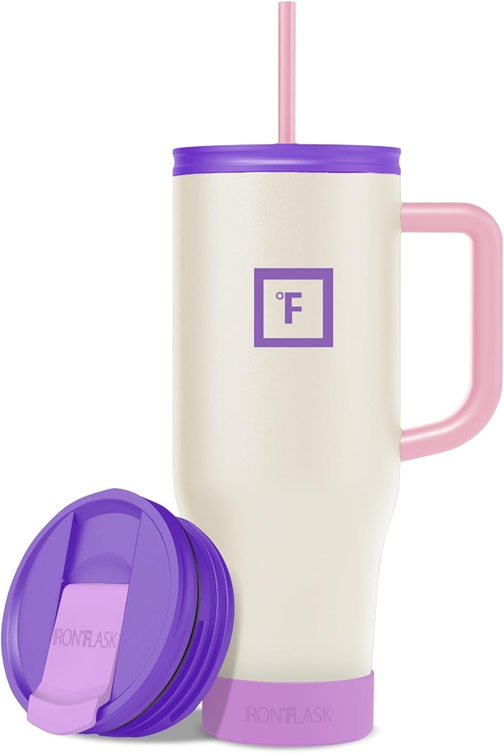 IRON FLASK Co-Pilot Insulated Mug w/Boot, Straw & Flip Cap Lids - Cup Holder Bottle for Hot, Cold Drink - Leak-Proof - Water, Co