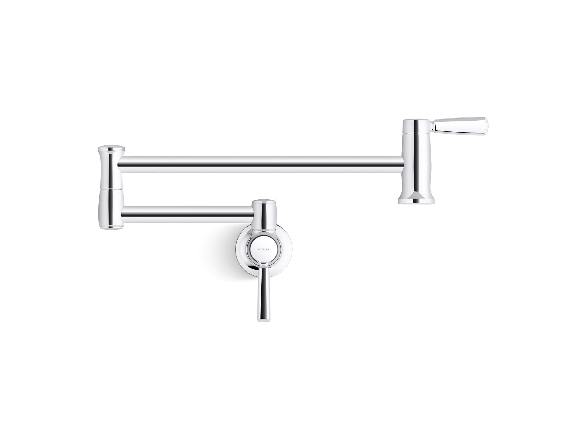 Kohler K-35744-Cp Traditional Style Wall-Mount Pot Filler, Pot Filler Faucet, Kitchen Sink Pot Filler Faucets, Polished Chrome